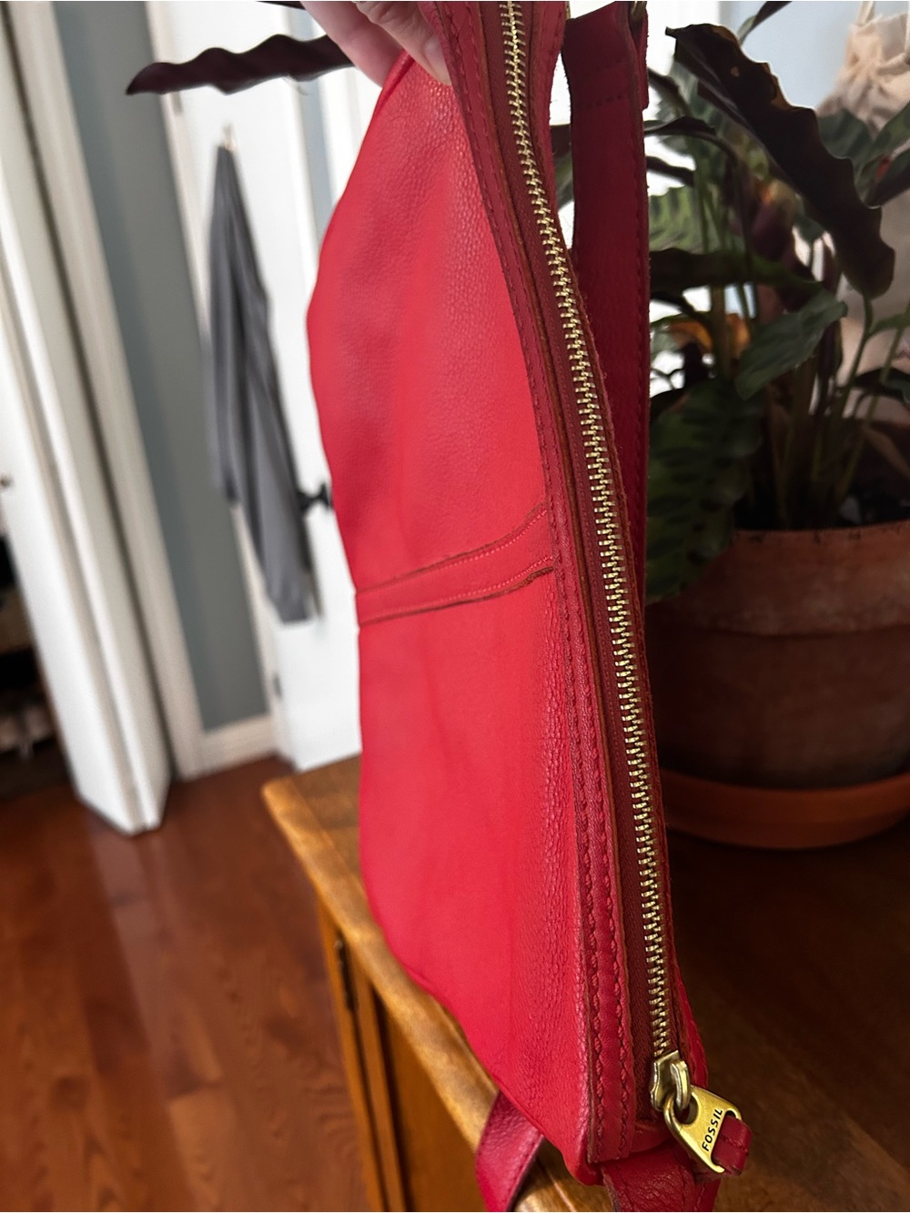 Fossil Erin Crossbody Bag in Genuine Red Leather - Picture 7 of 16